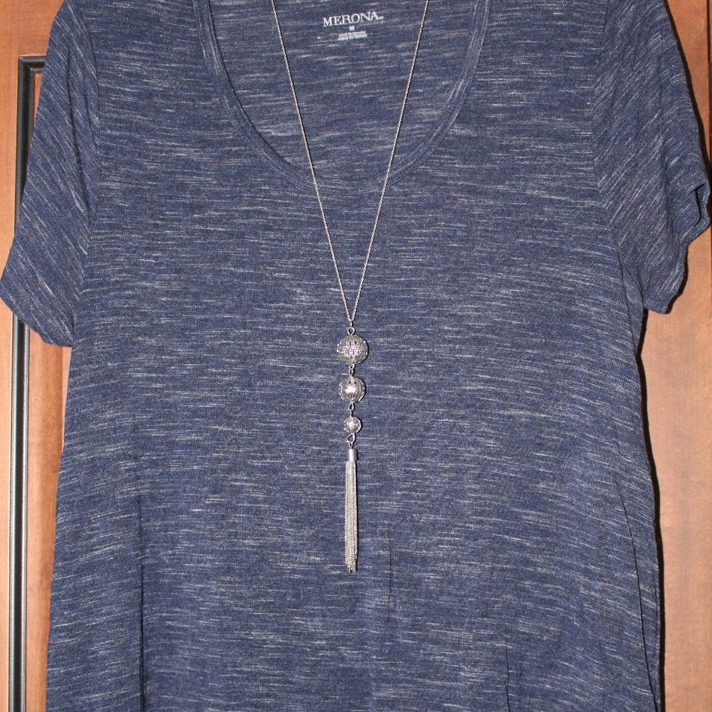 heathered navy scoop neck Merona top